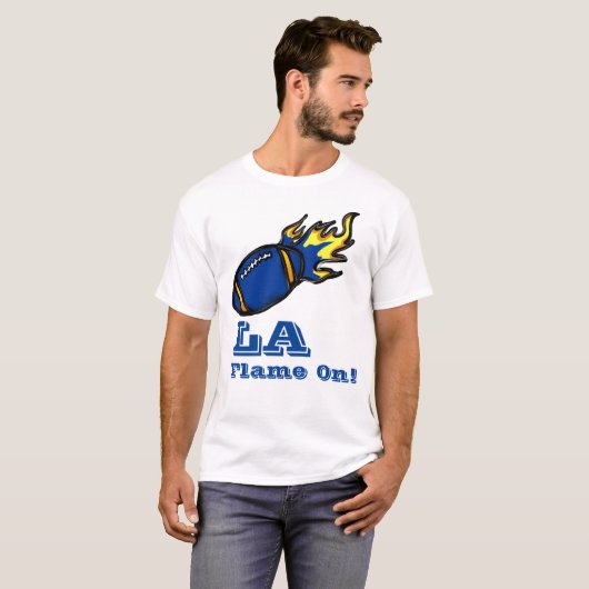 青と黄色のフートボール Tシャツ (正面フル)