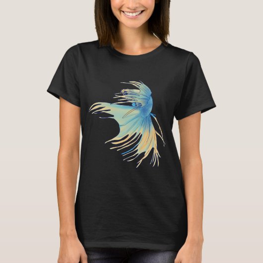 青と黄色のベタ Tシャツ (正面)