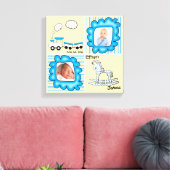 青と黄色のベビーフォト子供部屋ウォールデコール キャンバスプリント (インサイチュ (リビング))