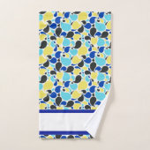 青と黄色のペイズリー バスタオルセット (ハンドタオル)