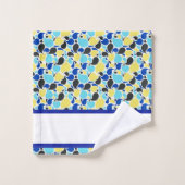 青と黄色のペイズリー バスタオルセット (ウォッシュタオル)