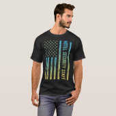 青と黄色のホテルのセキュリティスタッフ Tシャツ (正面フル)