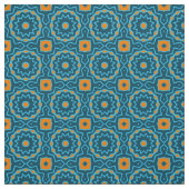 青と黄色のボエレガントホ幾何学模様 ファブリック (見本)