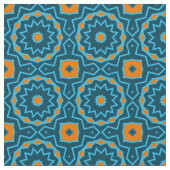 青と黄色のボエレガントホ幾何学模様 ファブリック (クローズアップ)