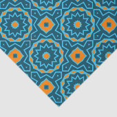 青と黄色のボホエレガント幾何学的な分離 薄葉紙 (詳細)