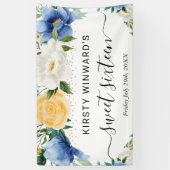 青と黄色のボホフラワーズスウィート16へようこそ 横断幕 (縦)