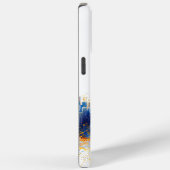 青と黄色のポインティリズム都市建築 Case-Mate iPhoneケース (裏面 / 右)