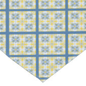 青と黄色のポルかわいらしガルのタイル模様 テーブルクロス (アングル)