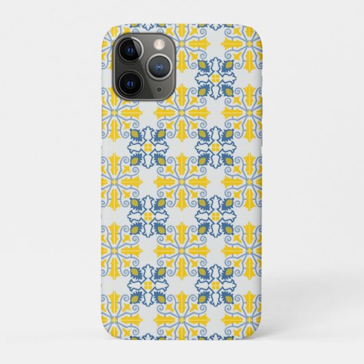 青と黄色のポルトガルタイル柄 Case-Mate iPhoneケース (裏)