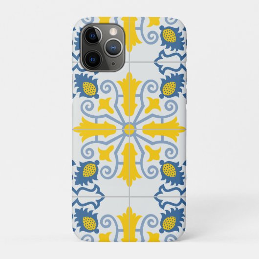 青と黄色のポルトガルタイル柄 Case-Mate iPhoneケース (裏)