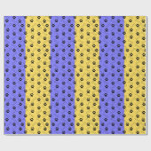 青と黄色のポープリント ラッピングペーパー (フラット)