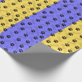 青と黄色のポープリント ラッピングペーパー (角)