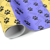 青と黄色のポープリント ラッピングペーパー (ロールコーナー)