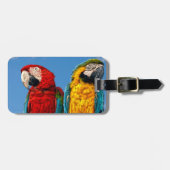 青と黄色のマカオと緋色のマカオ ラゲッジタグ (正面横)