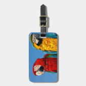 青と黄色のマカオと緋色のマカオ ラゲッジタグ (正面縦)