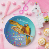 青と黄色のマカオのスロー紙吹雪 ペーパープレート (パーティー)