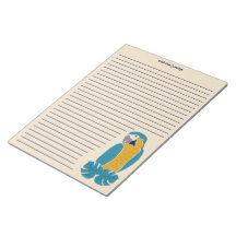 青と黄色のマカオの手書きパッド（線あり）