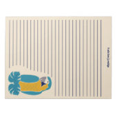 青と黄色のマカオの手書きパッド(線あり) ノートパッド (正面)