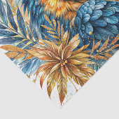 青と黄色のマカオの水彩画 薄葉紙 (詳細)