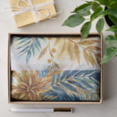 青と黄色のマカオの水彩画 薄葉紙 (ギフト)