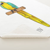 青と黄色のマカオの鳥の漫画イラストレーション シェルパブランケット (3/4)