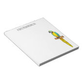 青と黄色のマカオの鳥の漫画イラストレーション ノートパッド (アングル)