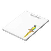 青と黄色のマカオの鳥の漫画イラストレーション ノートパッド (回転)