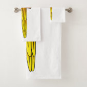青と黄色のマカオの鳥の漫画イラストレーション バスタオルセット (インサイチュ)