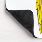 青と黄色のマカオの鳥の漫画イラストレーション マウスパッド (コーナー)