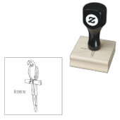 青と黄色のマカオの鳥の漫画イラストレーション ラバースタンプ (押印)