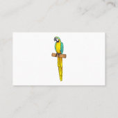 青と黄色のマカオの鳥の漫画イラストレーション 名刺 (裏面)