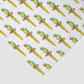 青と黄色のマカオの鳥の漫画イラストレーション 薄葉紙 (詳細)