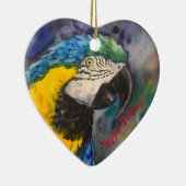 青と黄色のマカオオーナメント セラミックオーナメント (右)