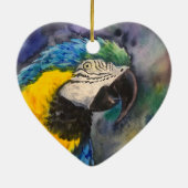 青と黄色のマカオオーナメント セラミックオーナメント (裏面)