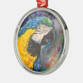 青と黄色のマカオオーナメント メタルオーナメント (左)