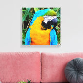 青と黄色のマカオパロット キャンバスプリント (インサイチュ (リビング))