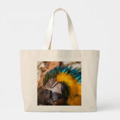 青と黄色のマカオポートレートラージトートバッグ ラージトートバッグ (裏面)