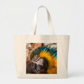 青と黄色のマカオポートレートラージトートバッグ ラージトートバッグ (正面)