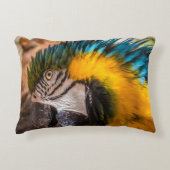 青と黄色のマカオポートレート アクセントクッション (正面)