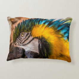 青と黄色のマカオポートレート アクセントクッション