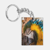 青と黄色のマカオポートレート キーホルダー (正面左)