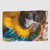 青と黄色のマカオポートレート ゴルフタオル (横)