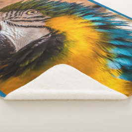 青と黄色のマカオポートレート シェルパブランケット