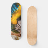 青と黄色のマカオポートレート スケートボード (正面)