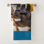 青と黄色のマカオポートレート バスタオルセット (インサイチュ)