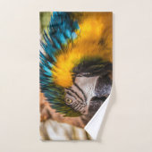 青と黄色のマカオポートレート バスタオルセット (ハンドタオル)