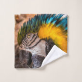 青と黄色のマカオポートレート バスタオルセット (ウォッシュタオル)