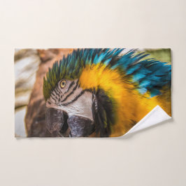 青と黄色のマカオポートレート バスタオルセット