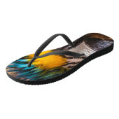 青と黄色のマカオポートレート ビーチサンダル (アングル)