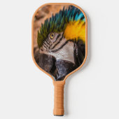 青と黄色のマカオポートレート ピックルボールラケット (裏面)